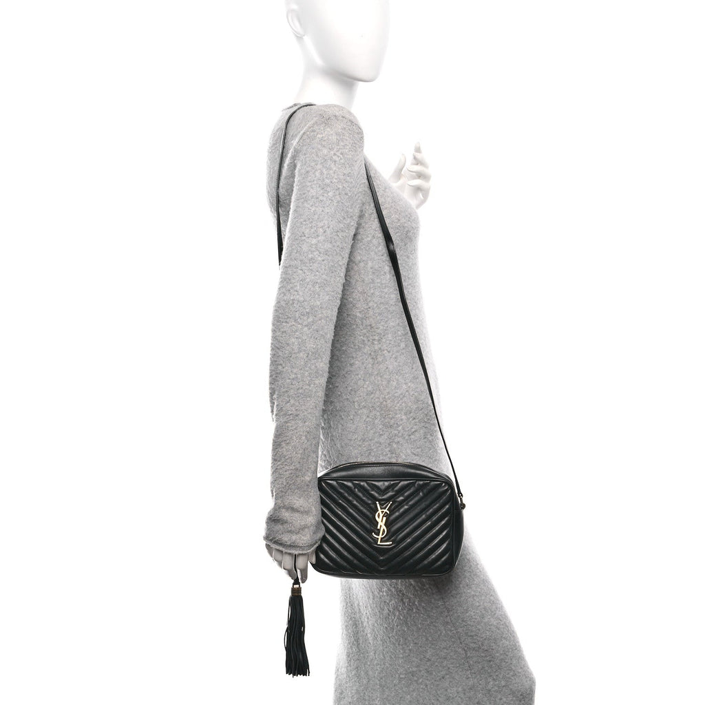 Calfskin Matelasse Monogram Lou Camera Bag Black