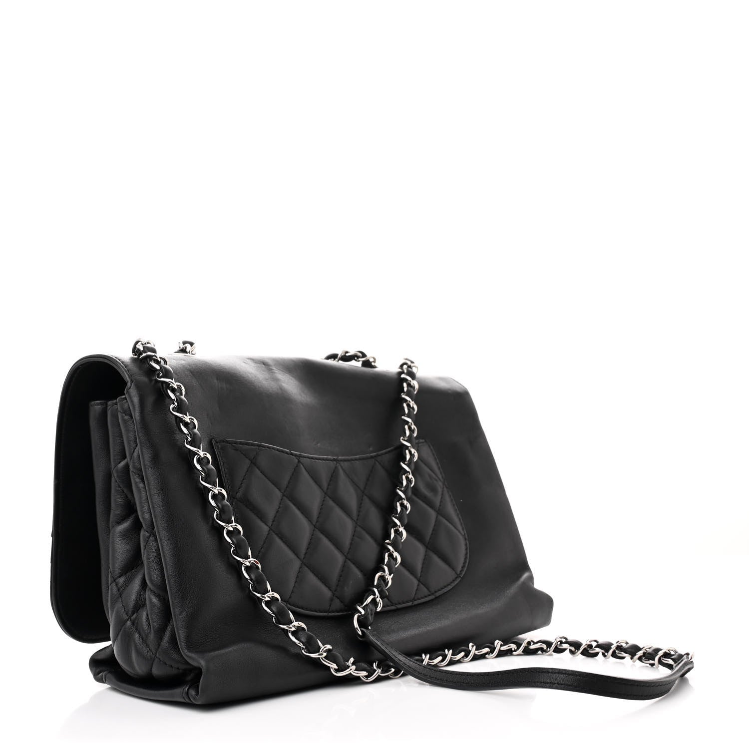 Calfskin Jumbo Tramezzo Flap Black