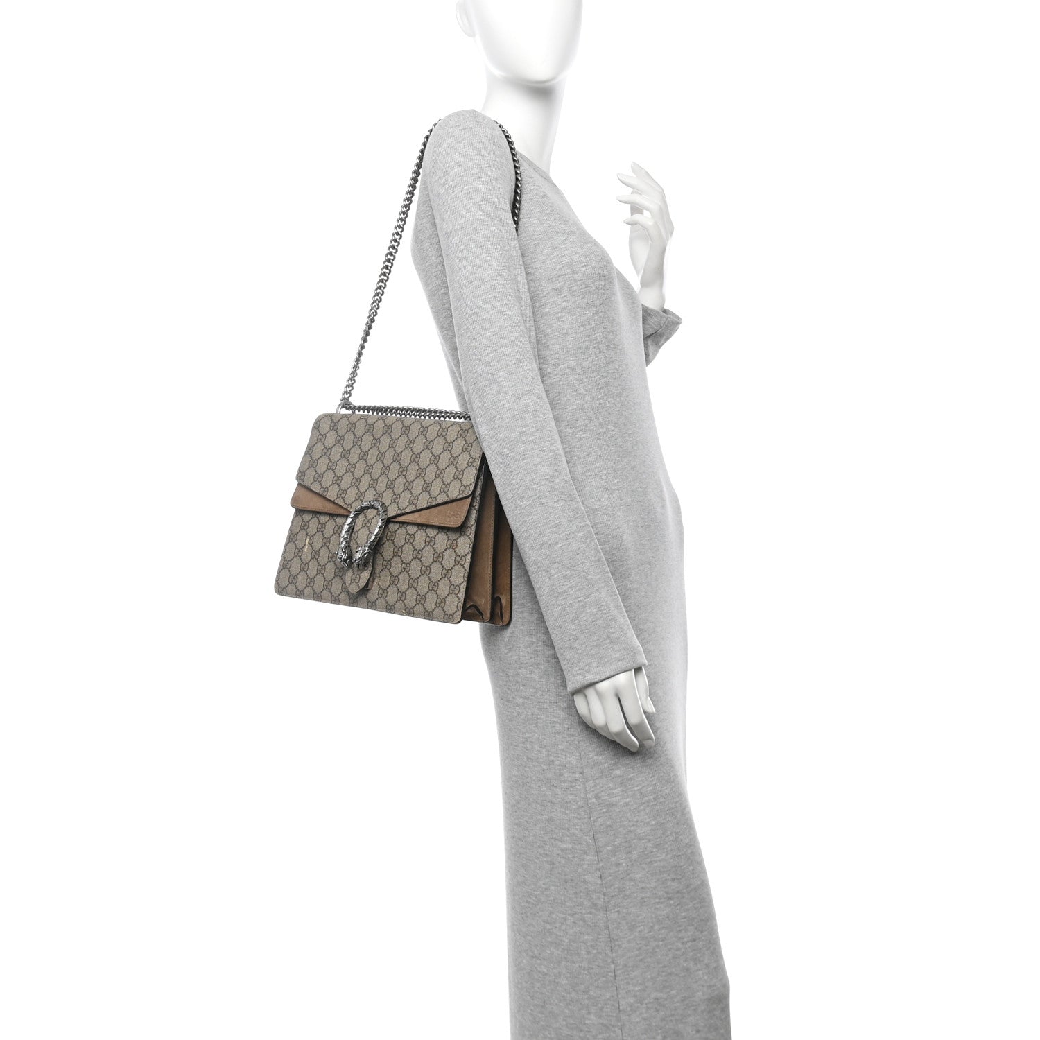 GG Supreme Monogram Medium Dionysus Shoulder Bag Taupe