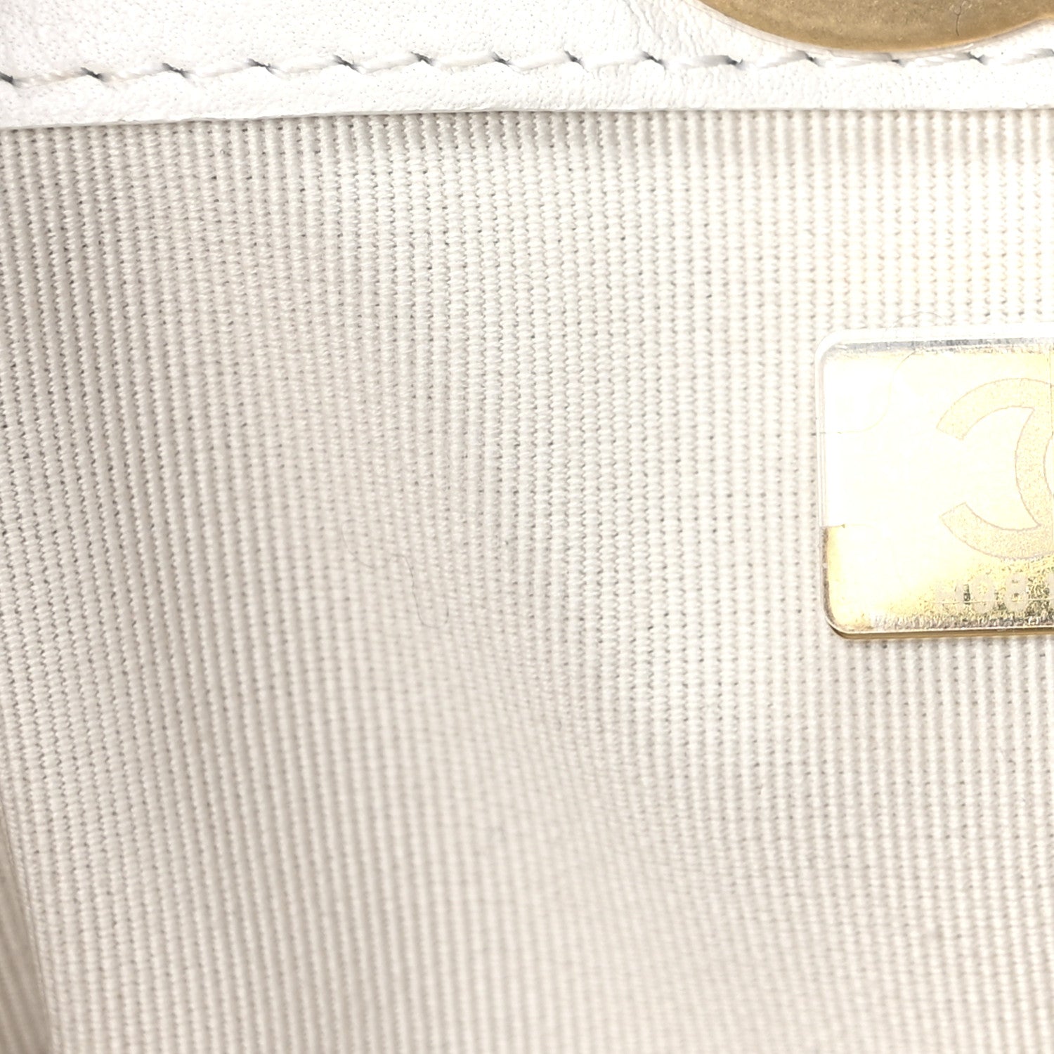 Calfskin Stitched Shopping Bag White