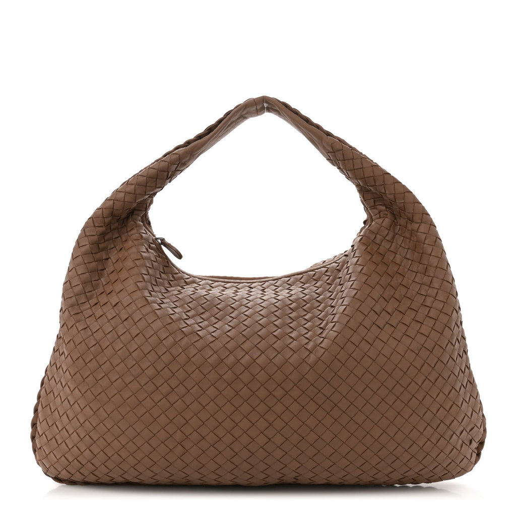 Nappa Intrecciato Large Veneta Hobo  Noce