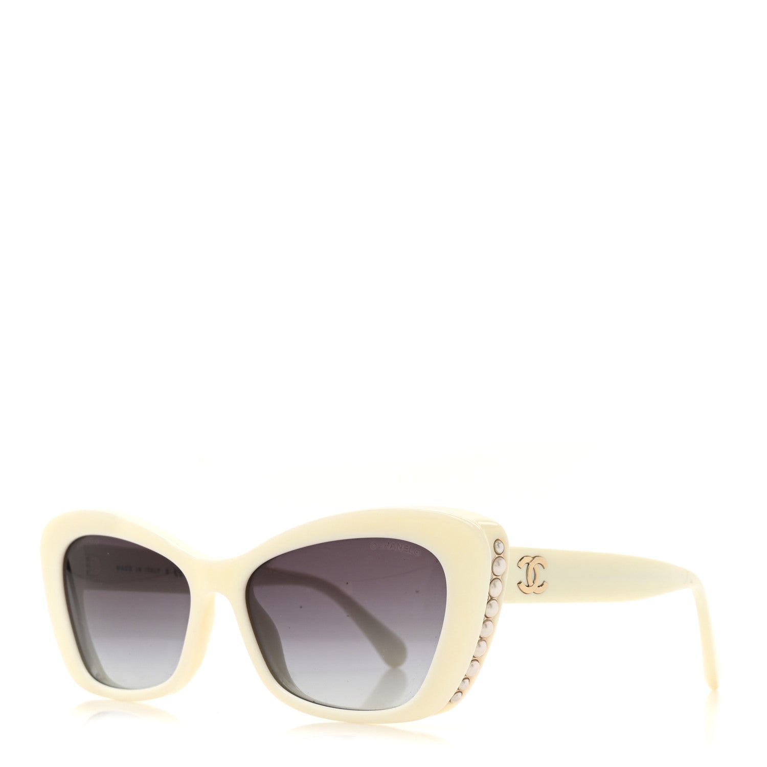 Acetate Pearl Cat Eye CC Sunglasses 5481-H-A White