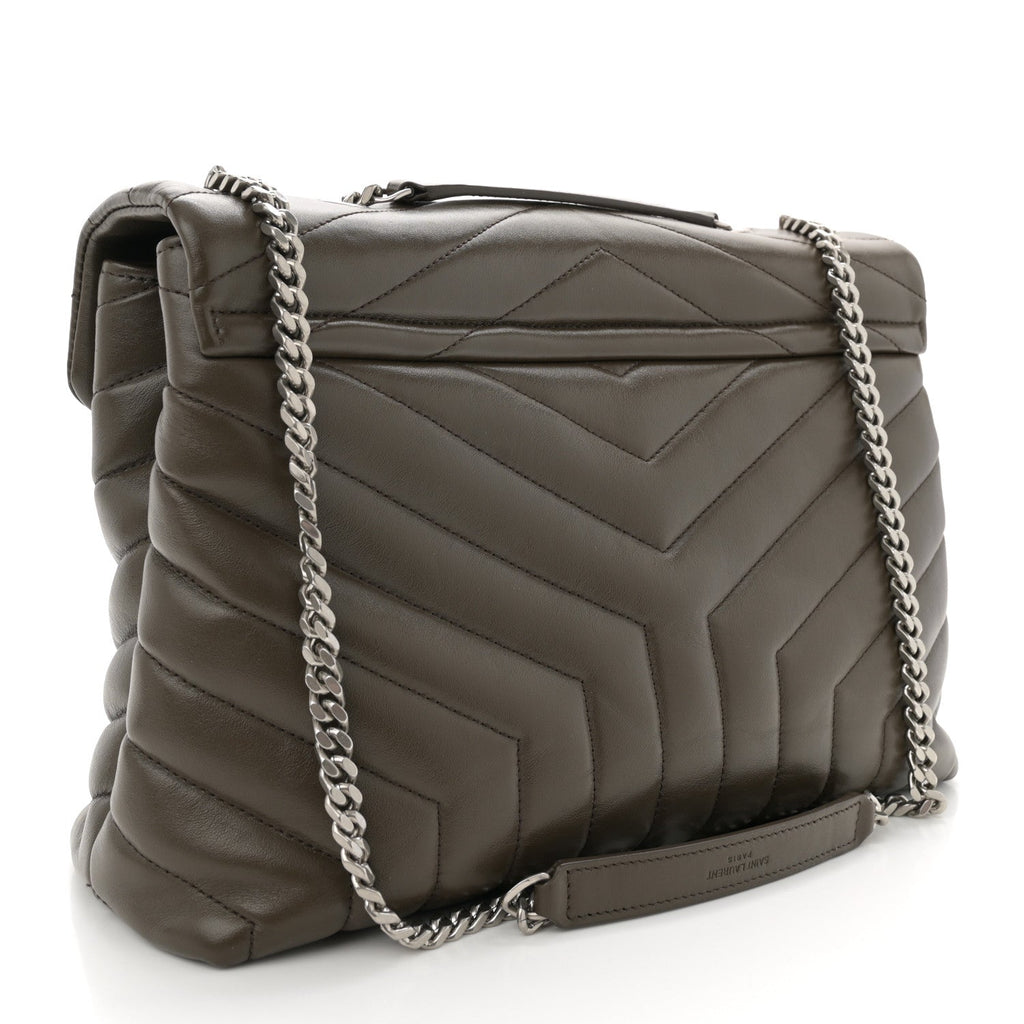 Calfskin Y Quilted Monogram Medium Loulou Chain Satchel Faggio