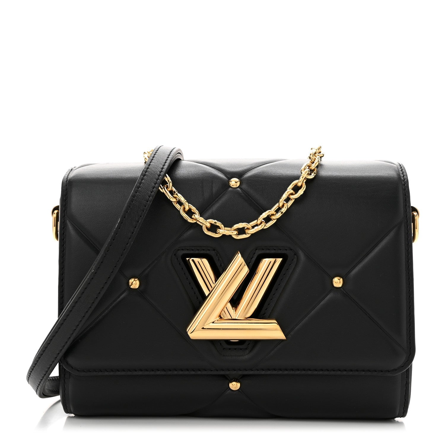 Lambskin Quilted Twist MM Black