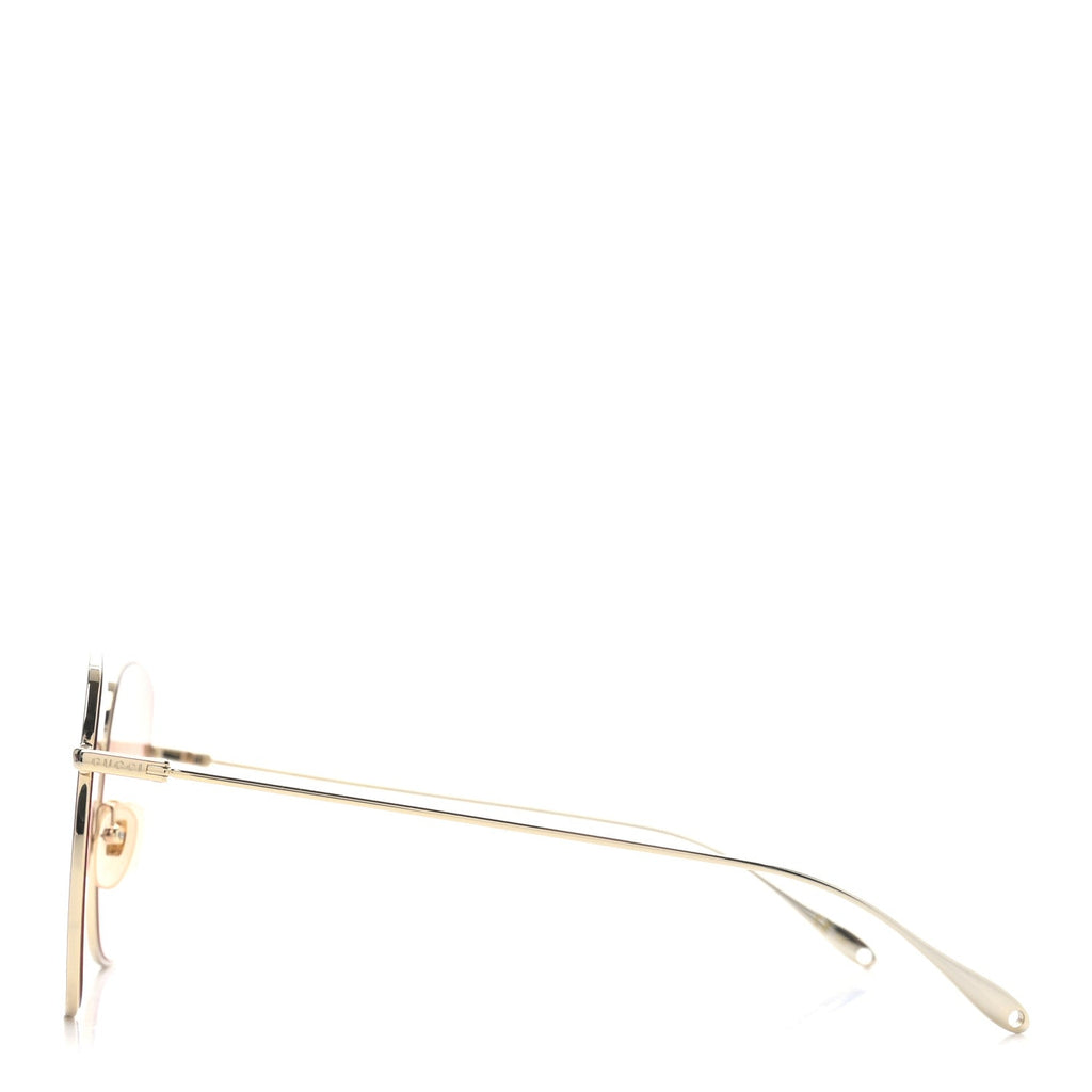 Metal Fork Square Frame Raccoon Charm Sunglasses GG1031S Pink