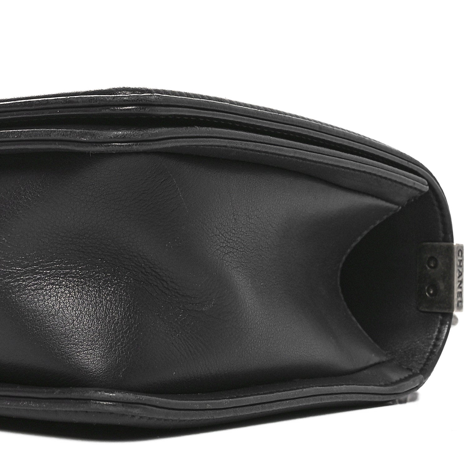 Lambskin Chevron Quilted New Medium Boy Flap Dark Navy Blue
