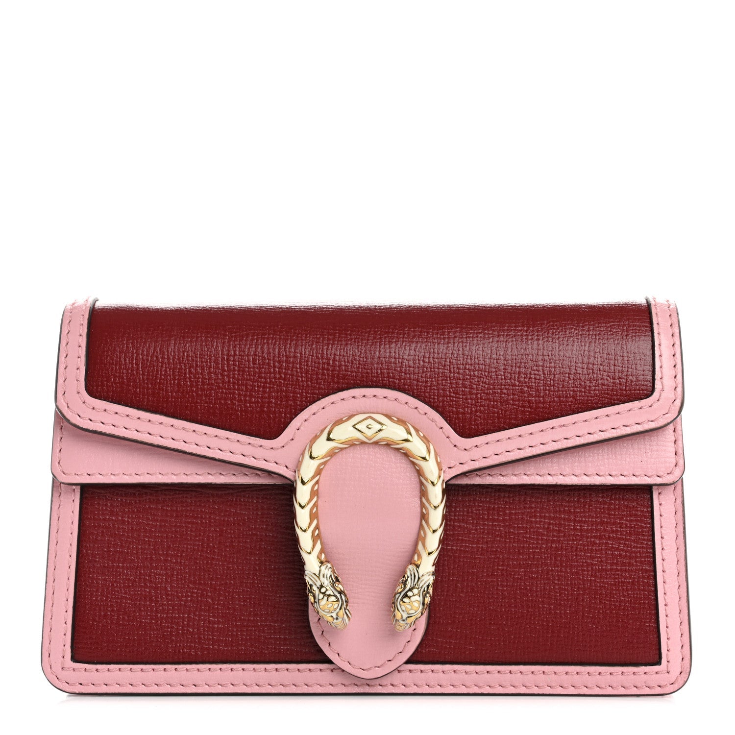 Azalea Calfskin Enamel Super Mini Dionysus Shoulder Bag New Cherry Red Wild Rose Off White