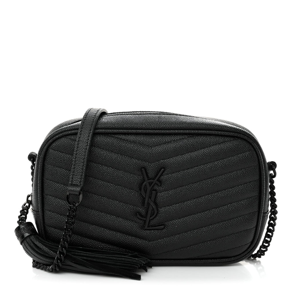 Grain De Poudre Matelasse Monochrome Monogram Mini Lou Camera Bag Black