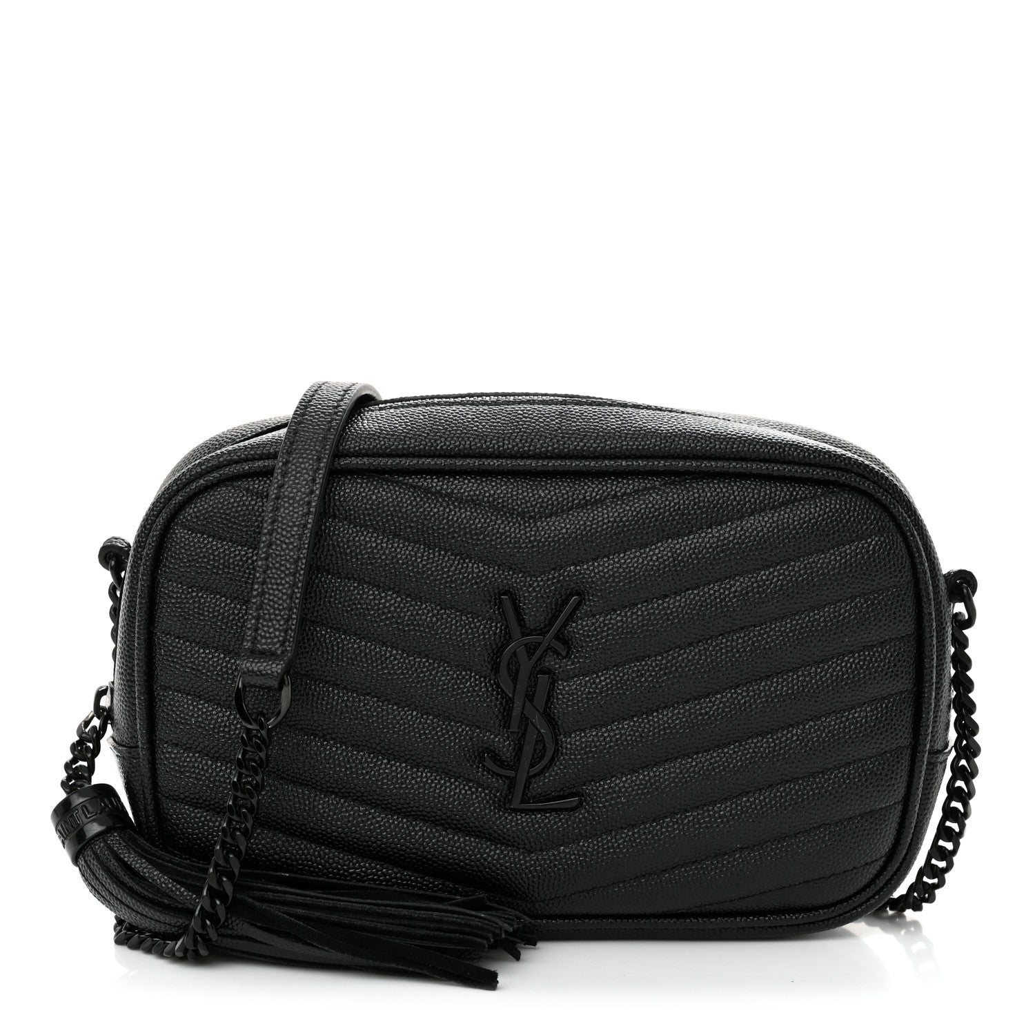 Grain De Poudre Matelasse Monochrome Monogram Mini Lou Camera Bag Black