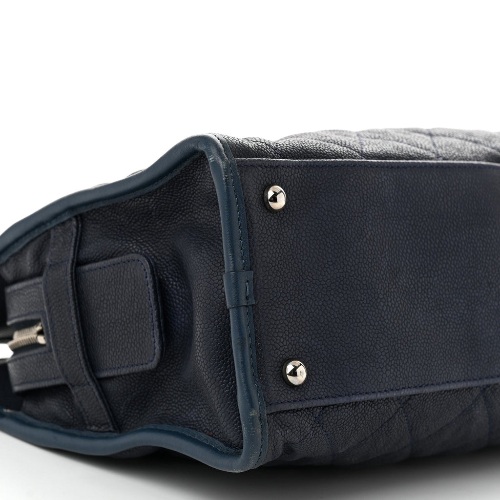 Caviar Quilted French Riviera Tote Blue