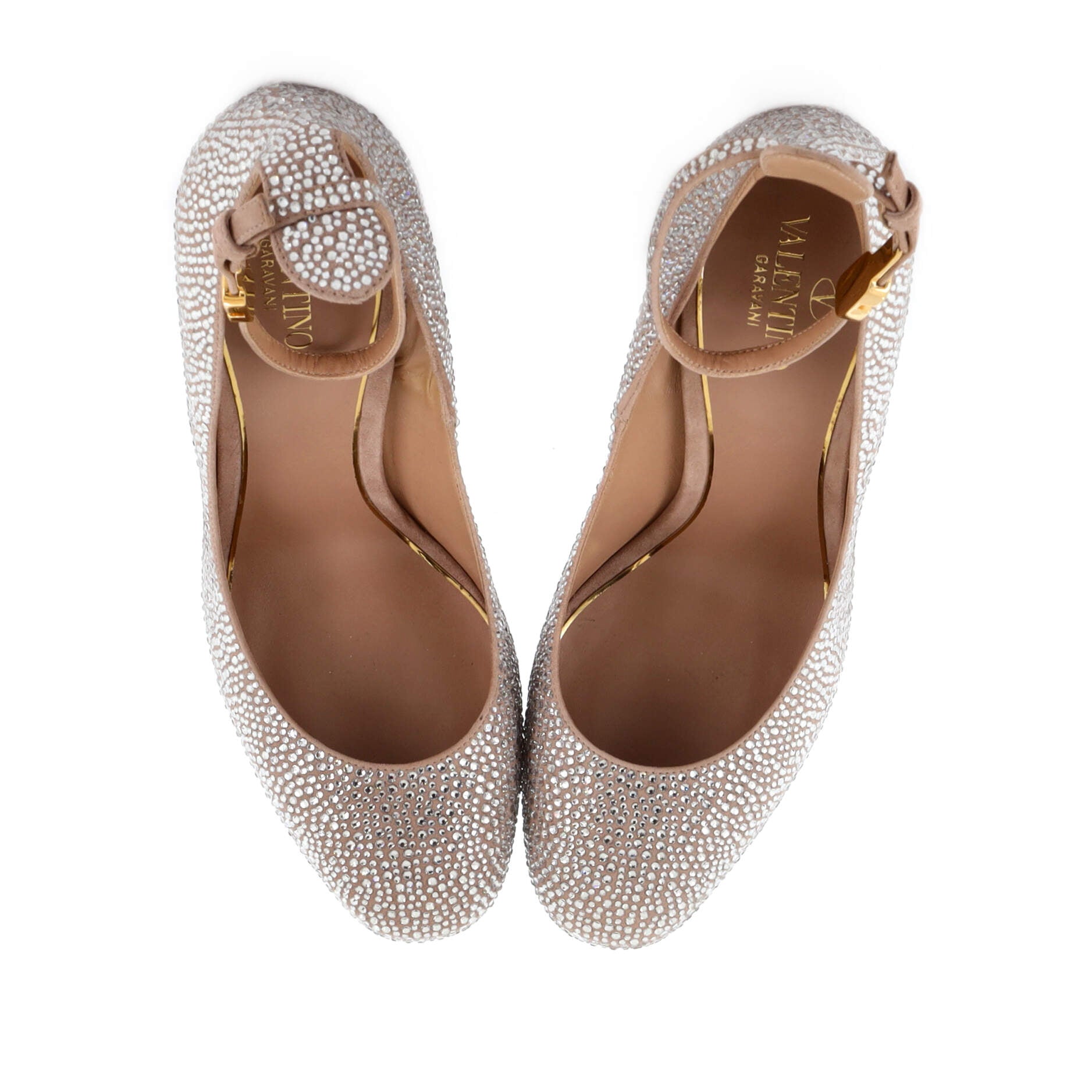 Women's Tan-Go Platform Pumps Crystal Embellished Suede 155