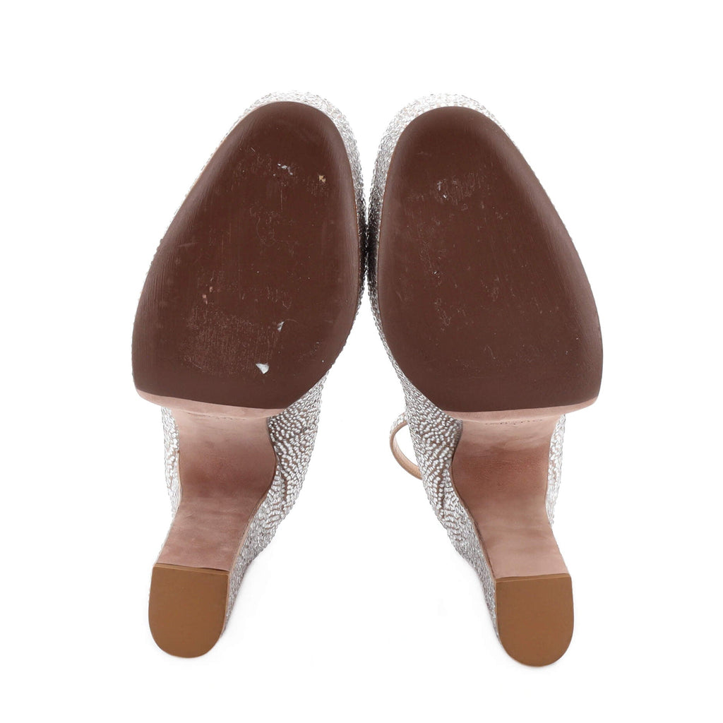 Women's Tan-Go Platform Pumps Crystal Embellished Suede 155