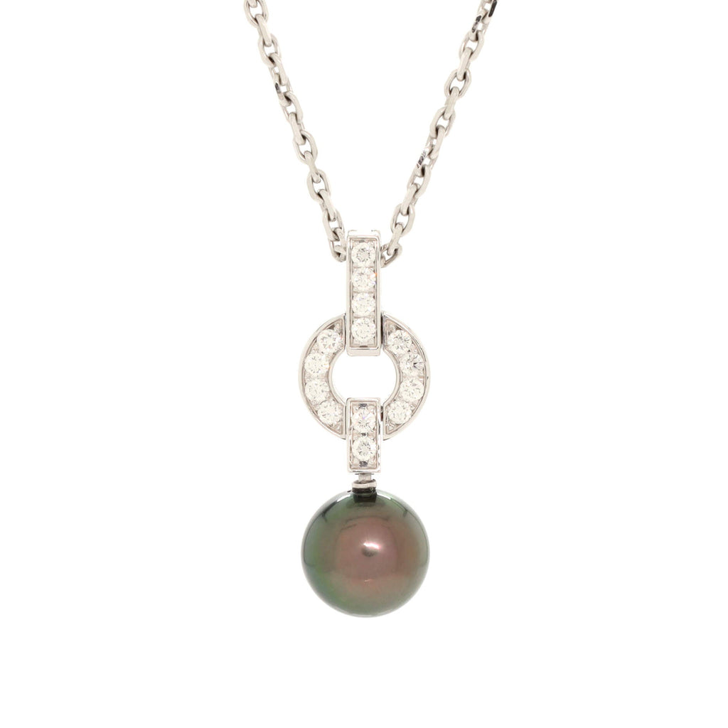 Himalia Necklace 18K White Gold with Diamonds and Pearls