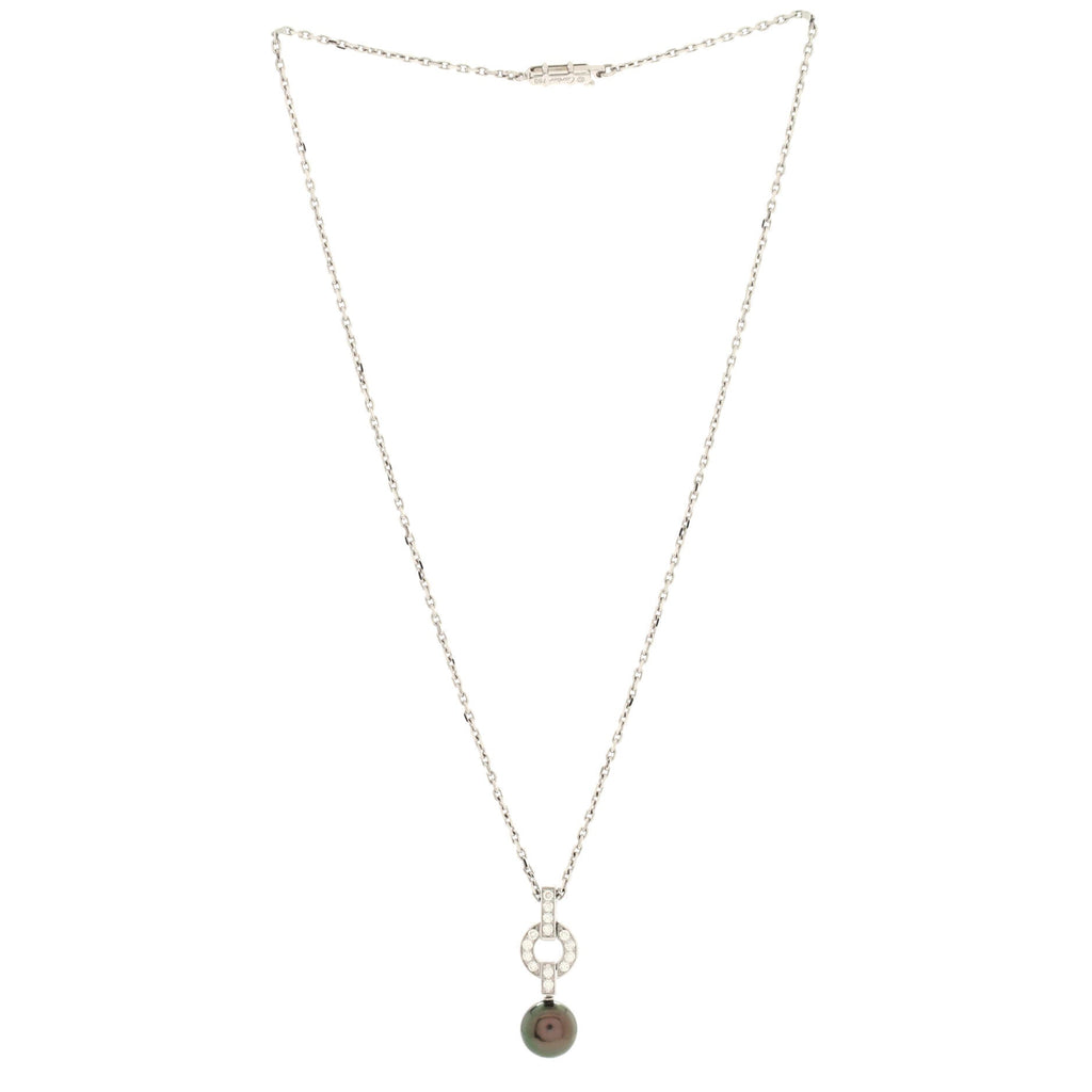 Himalia Necklace 18K White Gold with Diamonds and Pearls