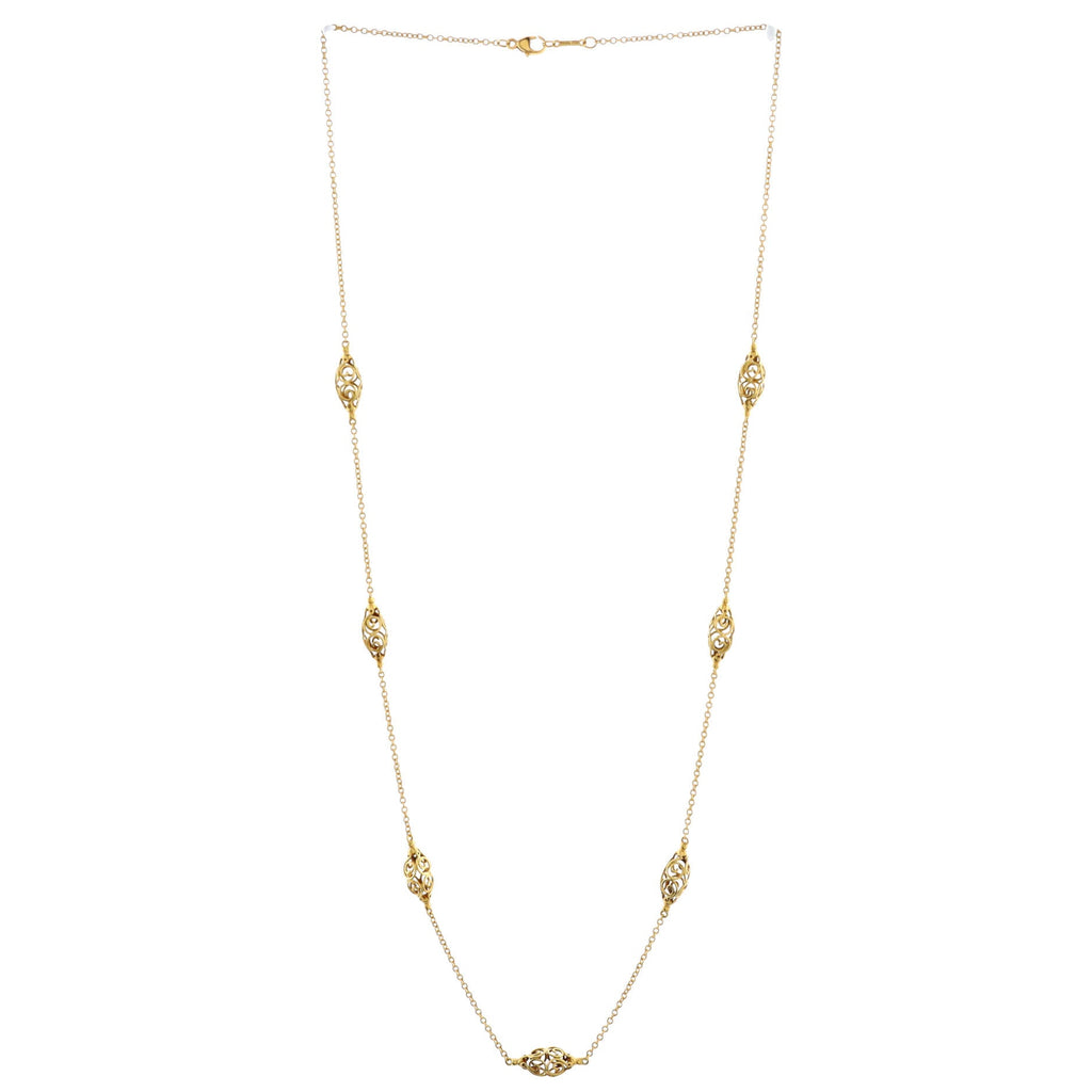 Paloma Picasso Scroll 7 Station Necklace 18K Yellow Gold
