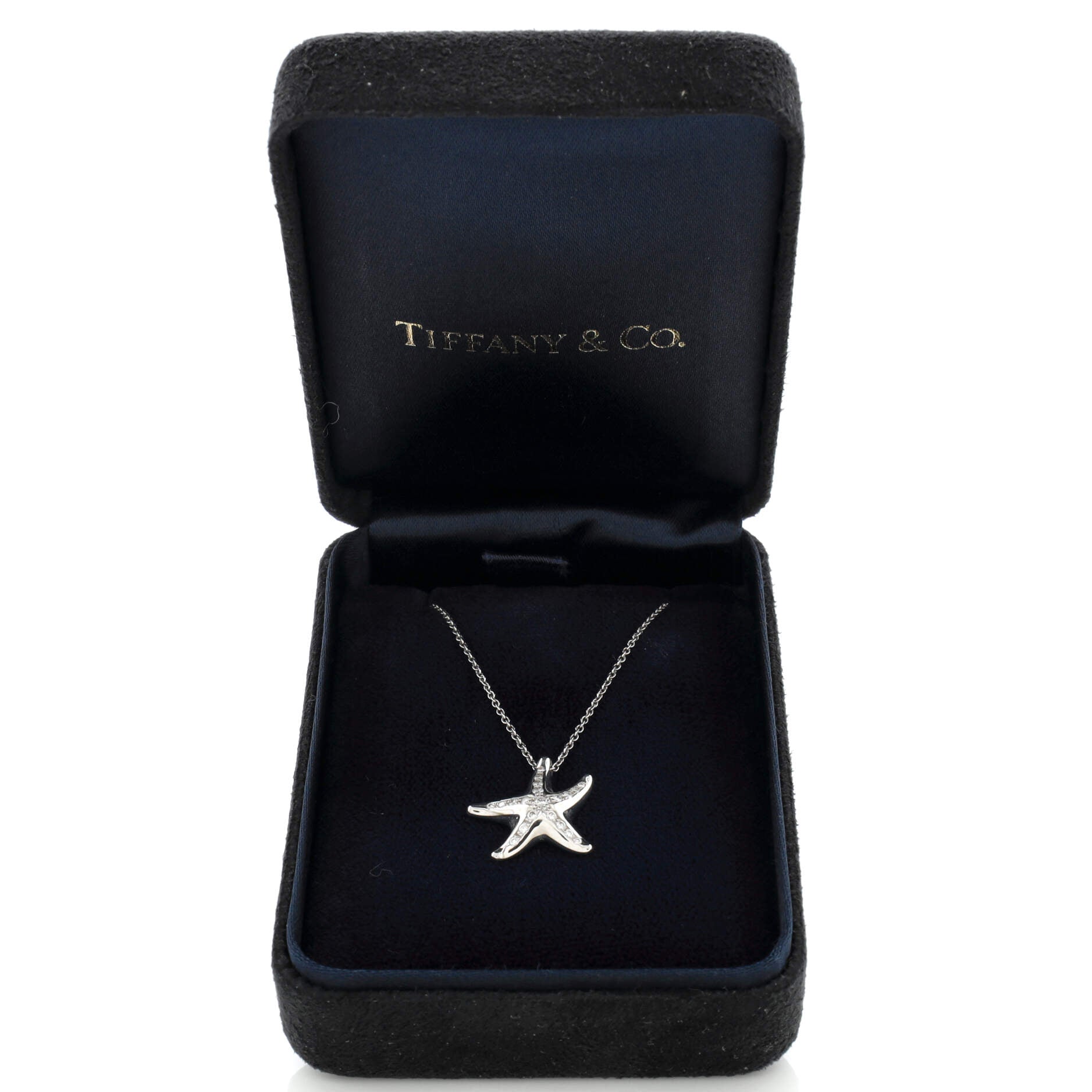 Elsa Peretti Starfish Pendant Necklace Platinum with Diamonds