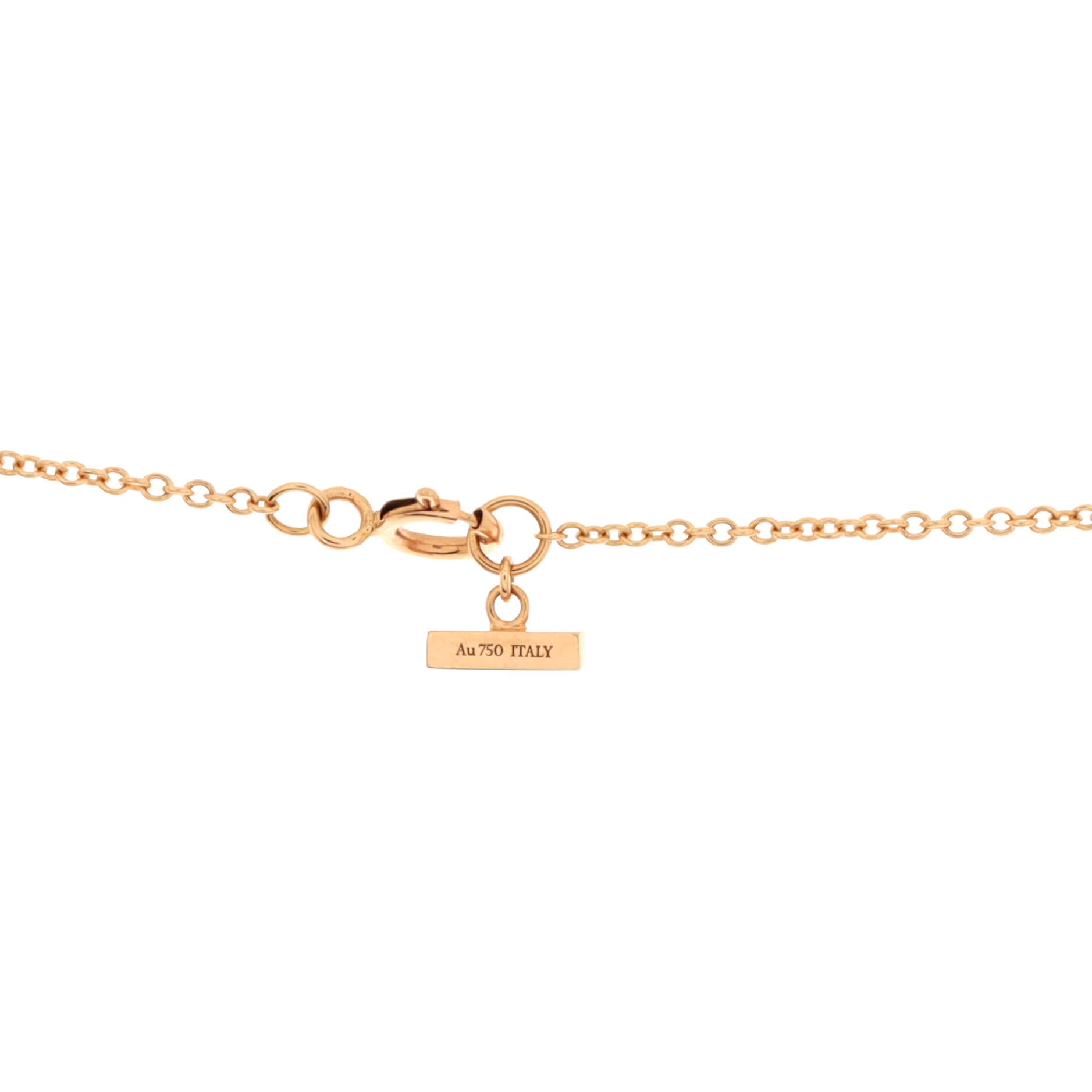 T Circle Pendant Necklace 18K Rose Gold with Onyx and Diamonds Large