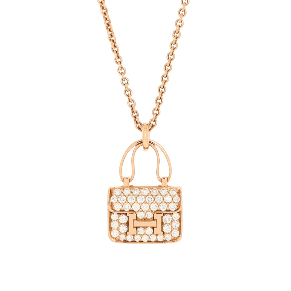 Amulettes Constance Pendant NM Necklace 18K Rose Gold and Diamonds