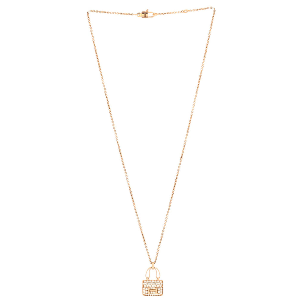Amulettes Constance Pendant NM Necklace 18K Rose Gold and Diamonds
