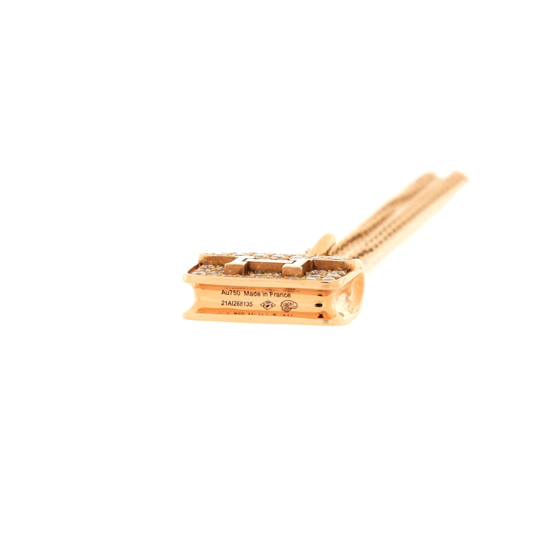 Amulettes Constance Pendant NM Necklace 18K Rose Gold and Diamonds