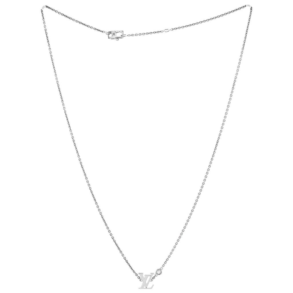 Idylle Blossom LV Pendant Necklace 18K White Gold with Diamond