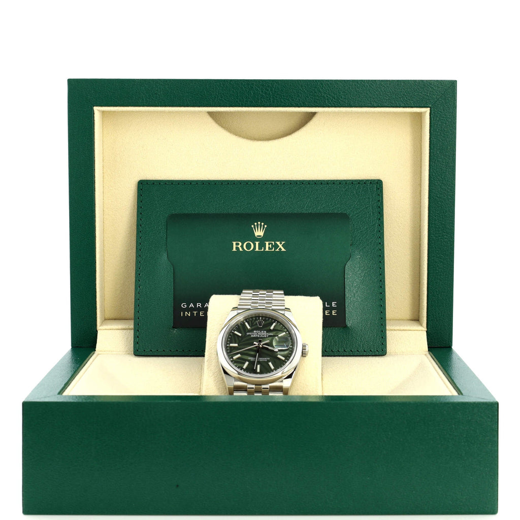 Oyster Perpetual Datejust Palm Motif Automatic Watch Stainless Steel 36