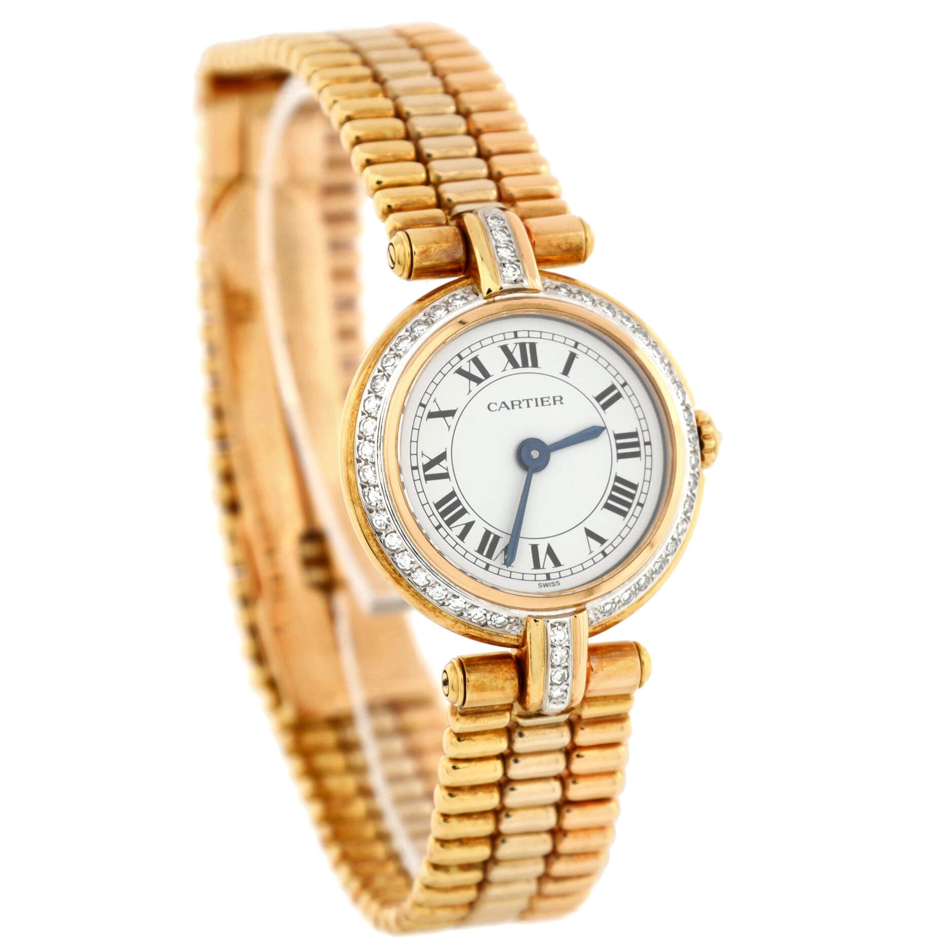 Panthere Vendome Quartz Watch Yellow Gold with Diamond Bezel 24