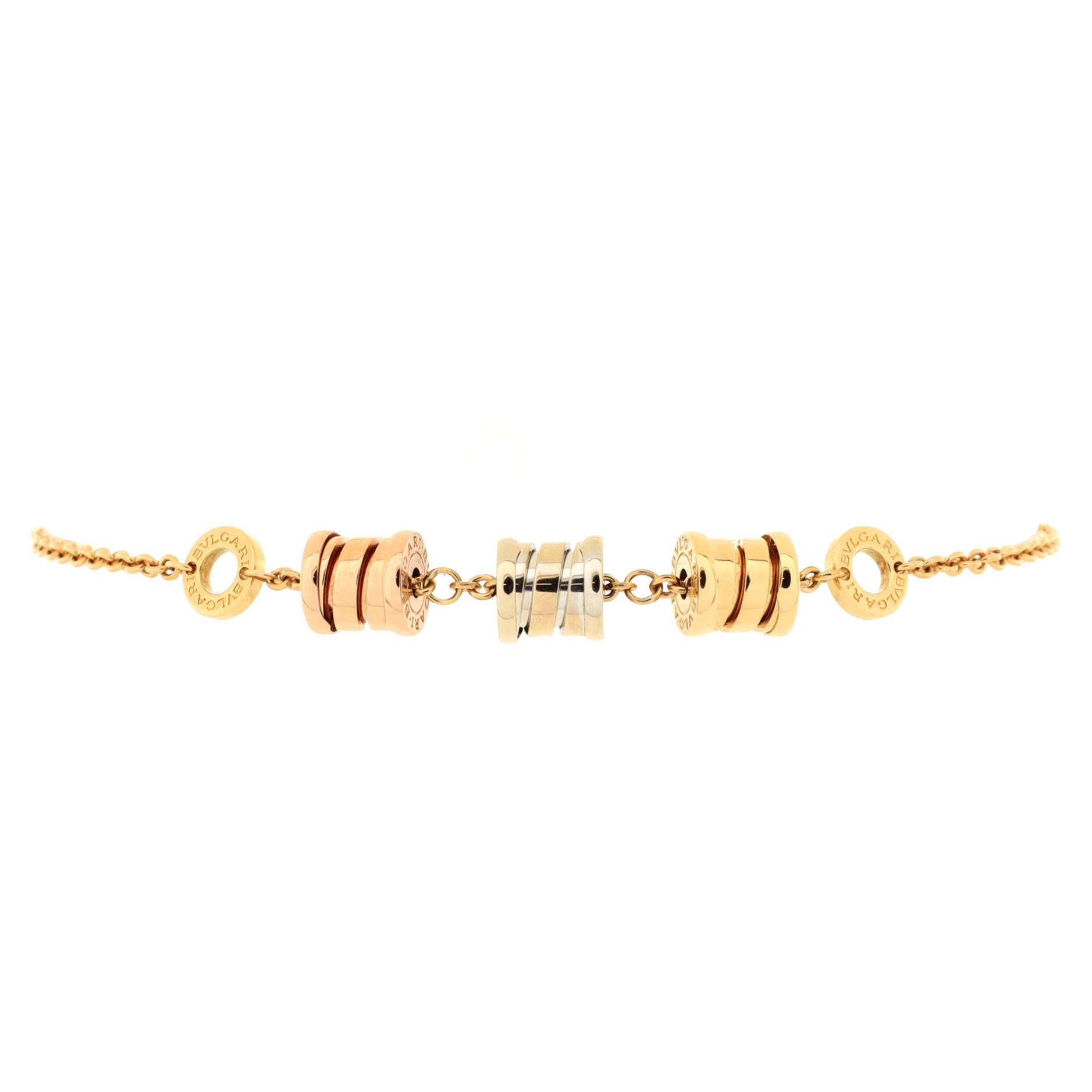 B.Zero1 Three Station Soft Bracelet 18K Tricolor Gold