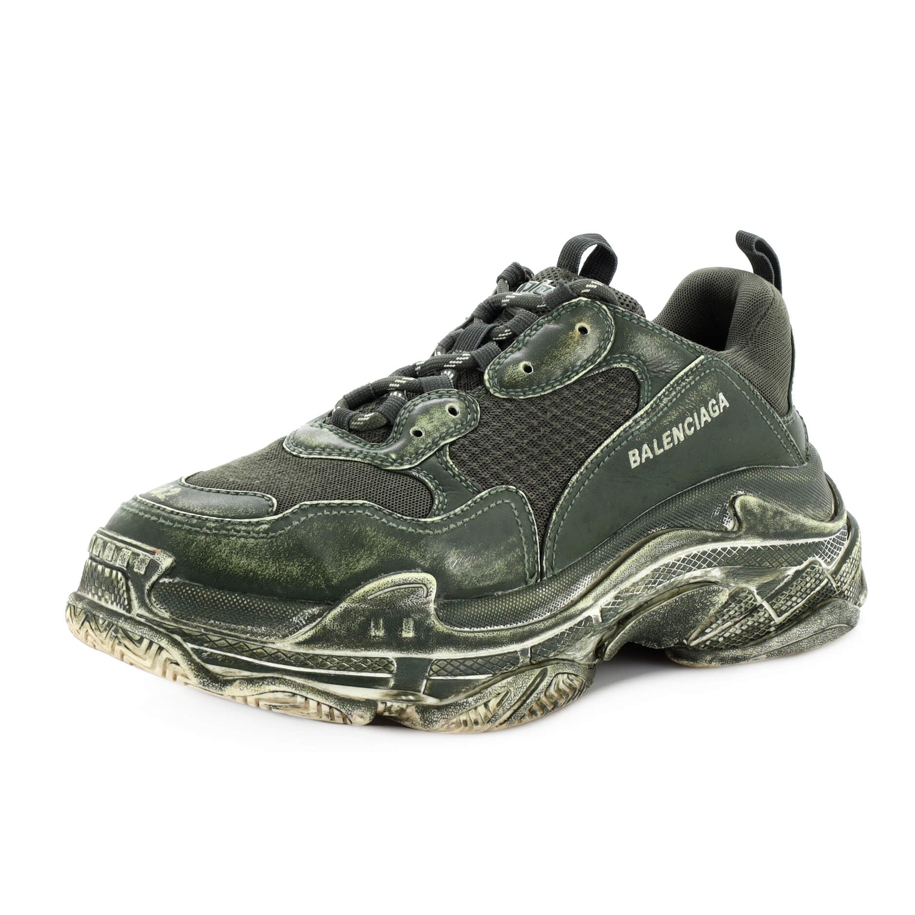 Men's Triple S Sneakers Fabric and Mesh with Faux Leather
