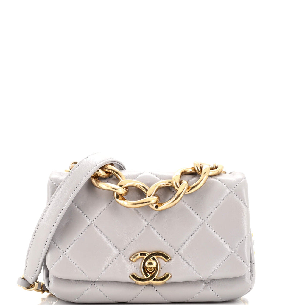 Color Match Flap Bag Quilted Lambskin Mini