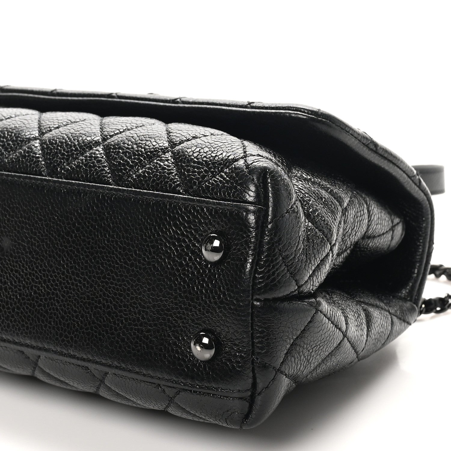 Caviar Quilted Mini Coco Handle Flap So Black
