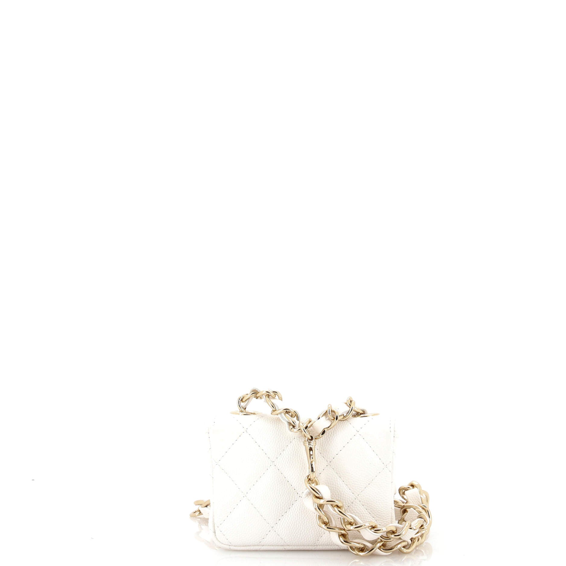 Classic Flap Charm Chain Belt Bag Quilted Caviar Mini