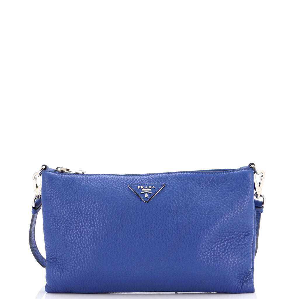 Flat Zip Crossbody Bag Vitello Daino Mini