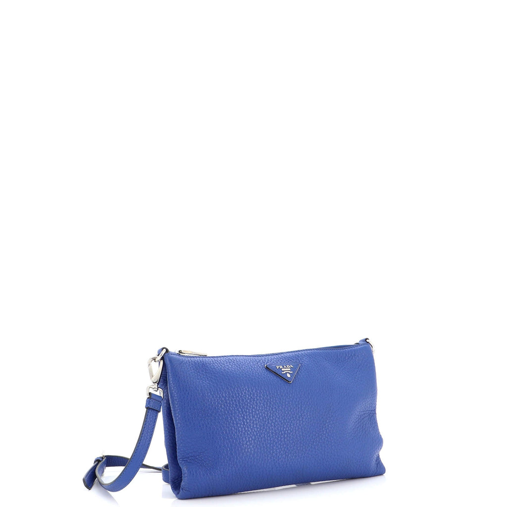 Flat Zip Crossbody Bag Vitello Daino Mini