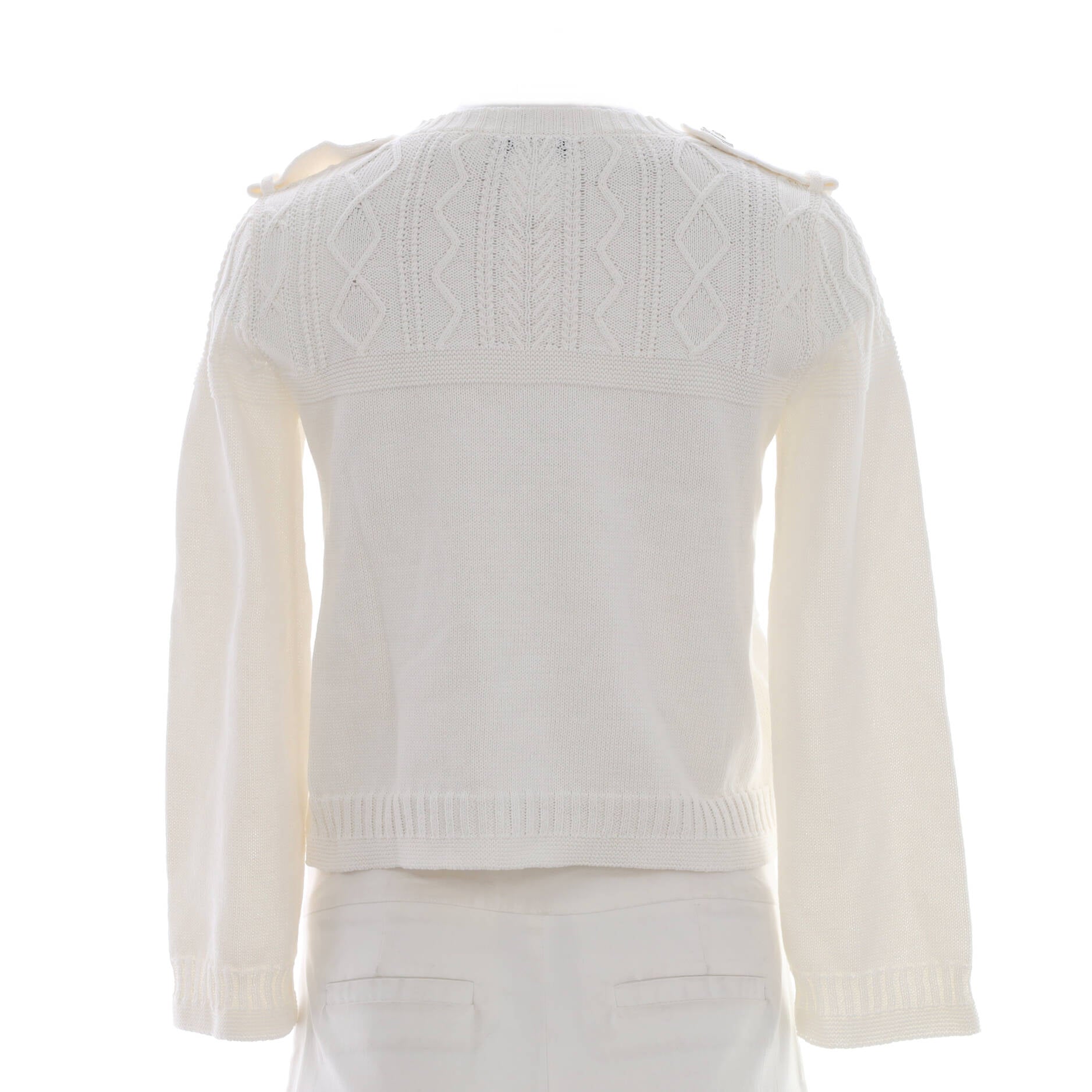 Women's Cable Knit Crewneck Sweater Cotton