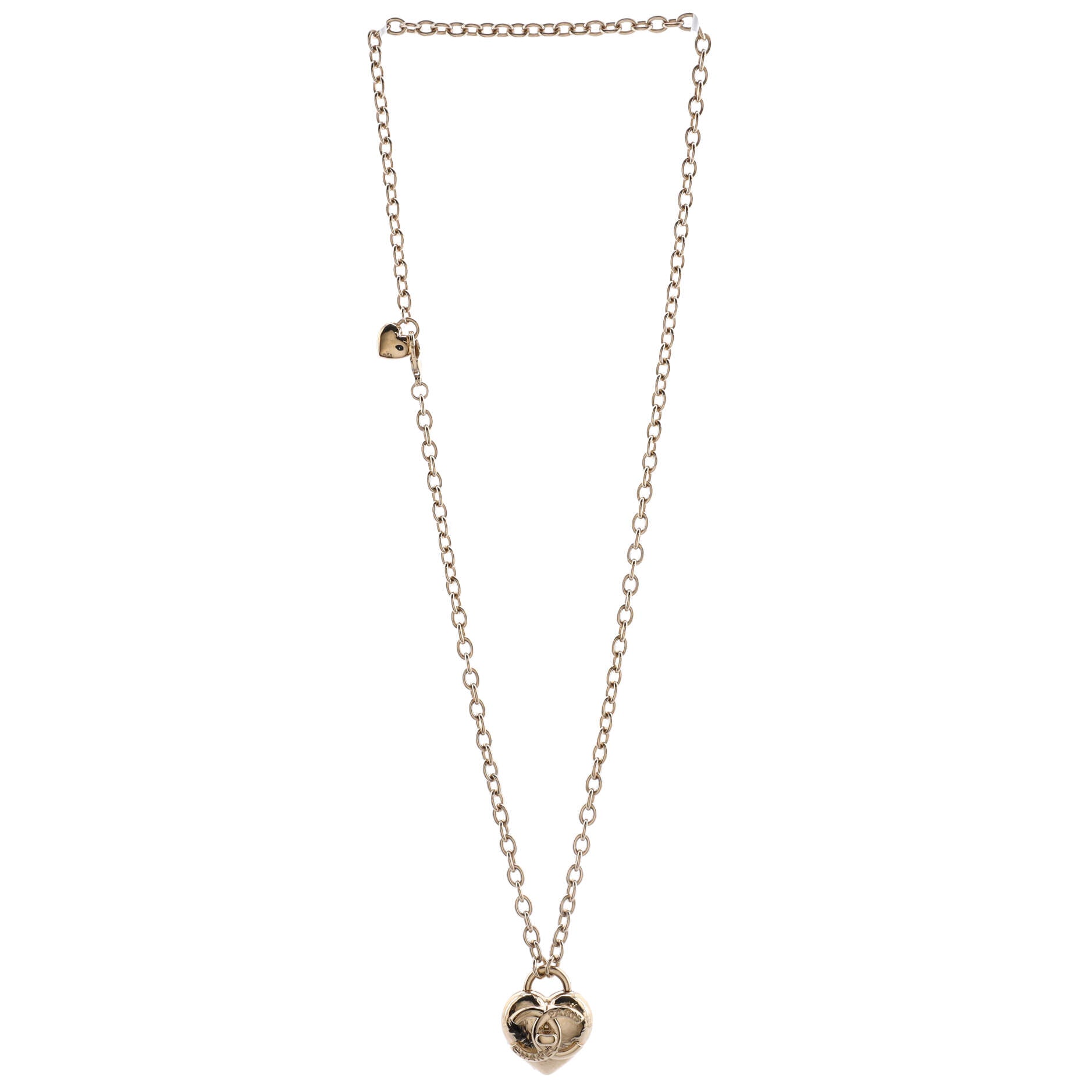 CC Turnlock Heart Locket Pendant Necklace Metal