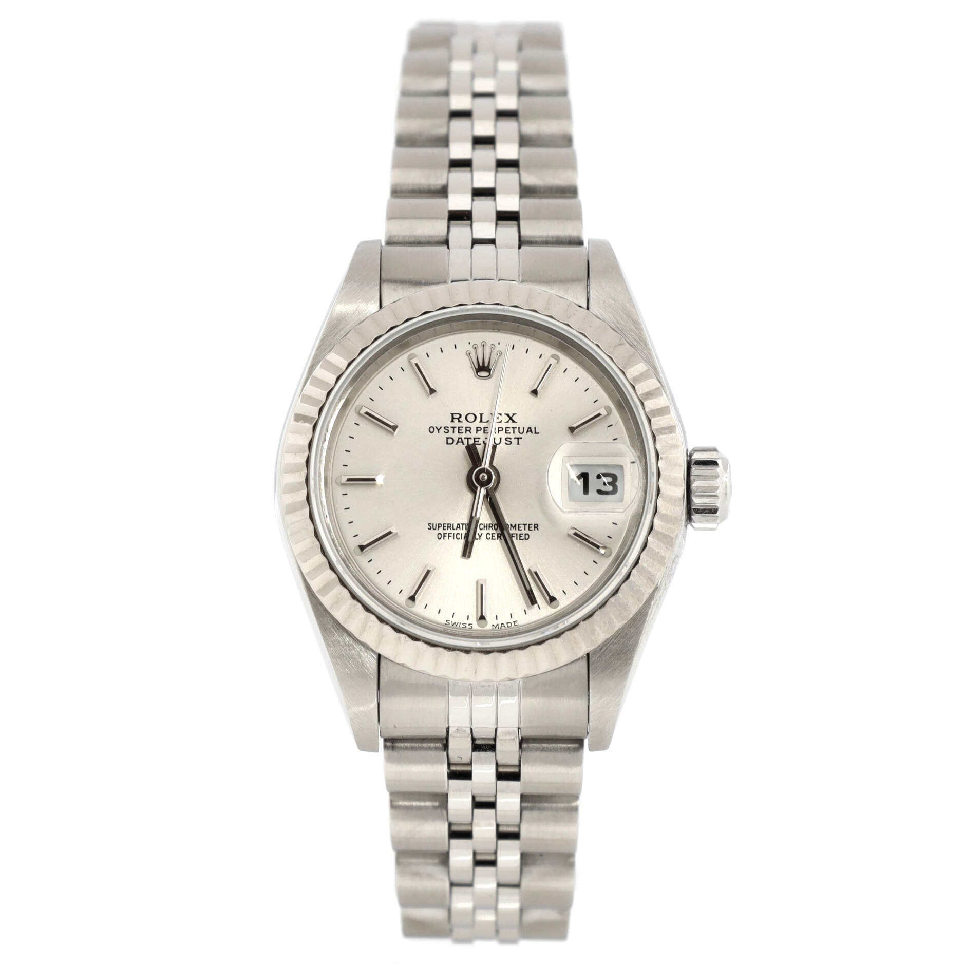 Oyster Perpetual Datejust Automatic Watch Stainless Steel and White Gold 26