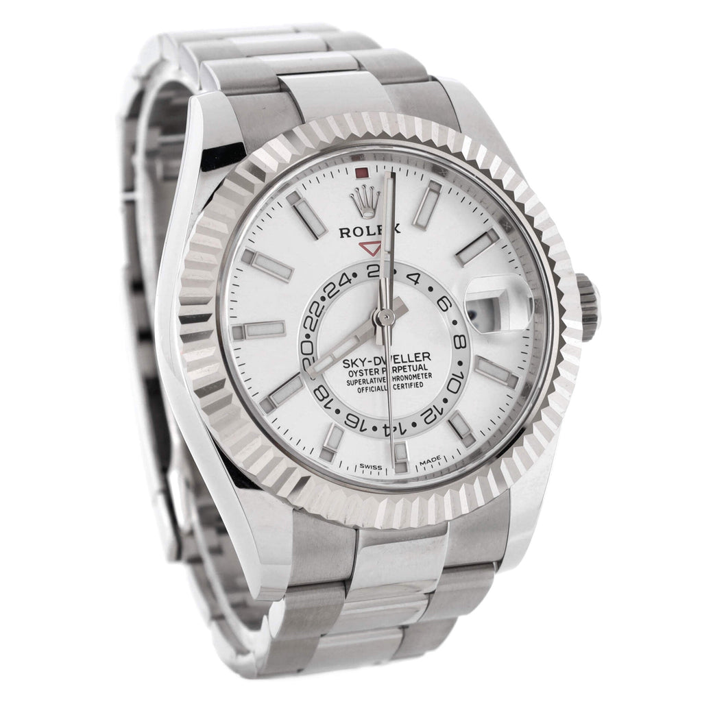 Sky-Dweller Oyster Perpetual Chronometer White Automatic Watch Stainless Steel and White Gold 42