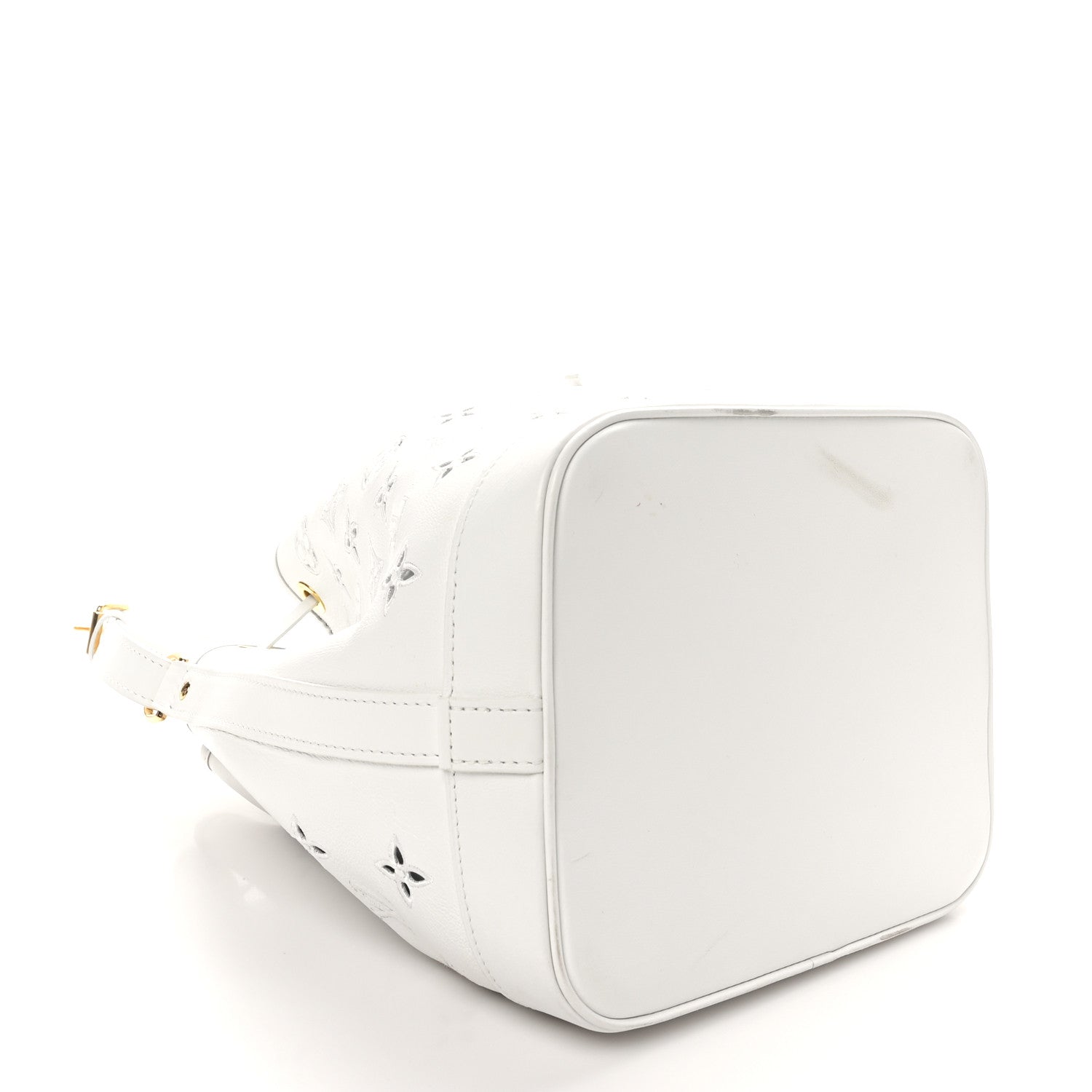 Calfskin Monogram Cutout Petit Noe White