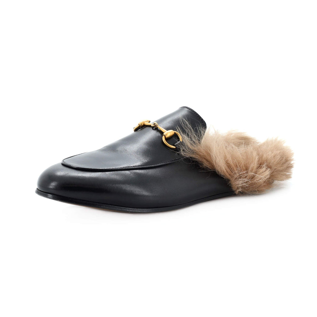 Women's Princetown Mules Leather with Fur