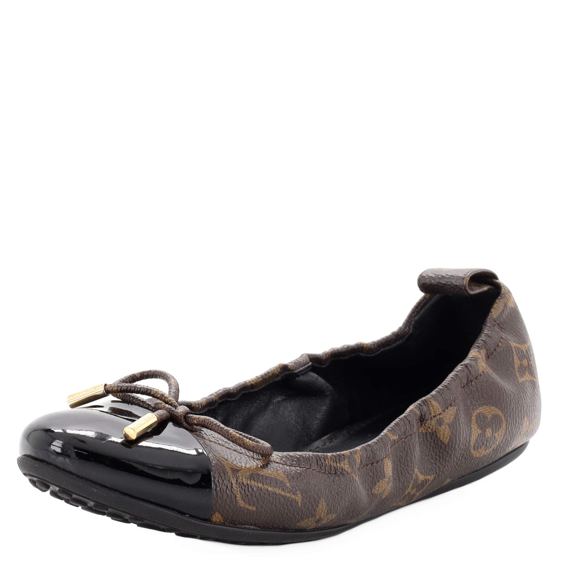 Women's Popi Ballerina Flats Patent with Monogram Nylon
