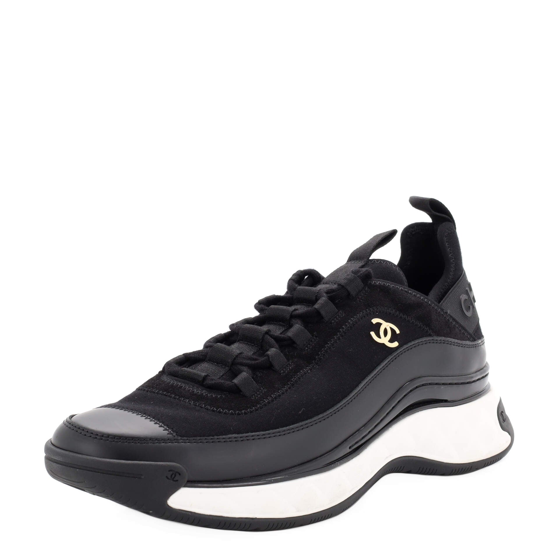 Women's CC Cap Toe Logo Sneakers Suede and Mixed Fibers