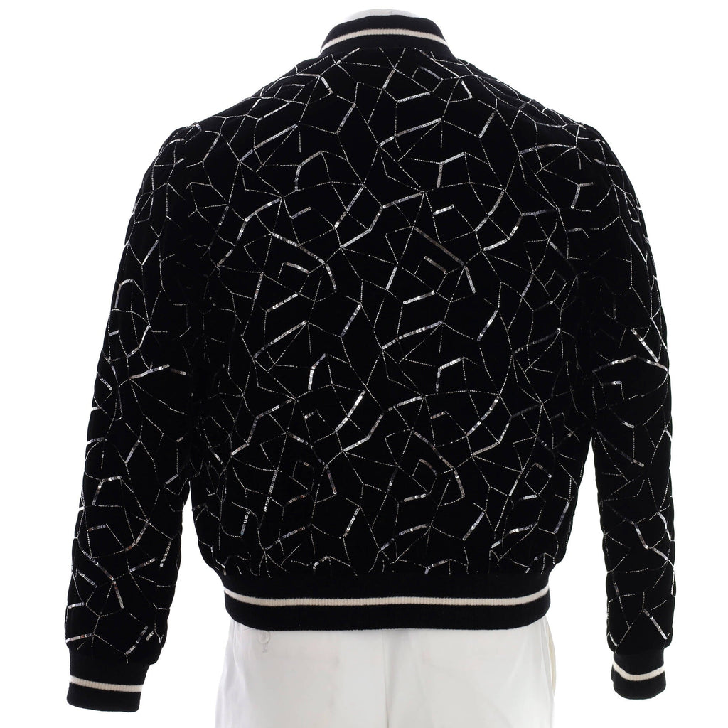 Men's Teddy Varsity Jacket Embellished Velvet