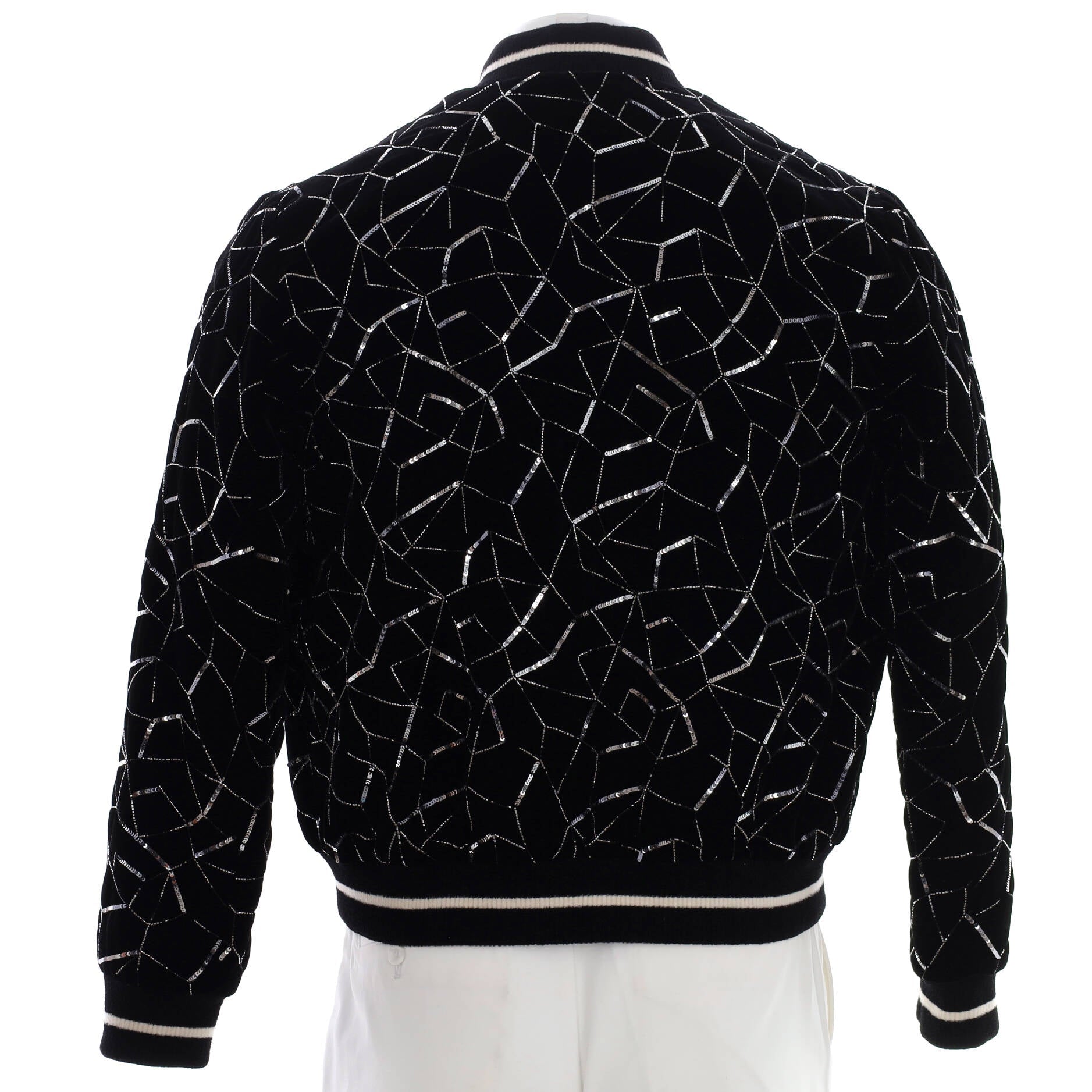 Men's Teddy Varsity Jacket Embellished Velvet