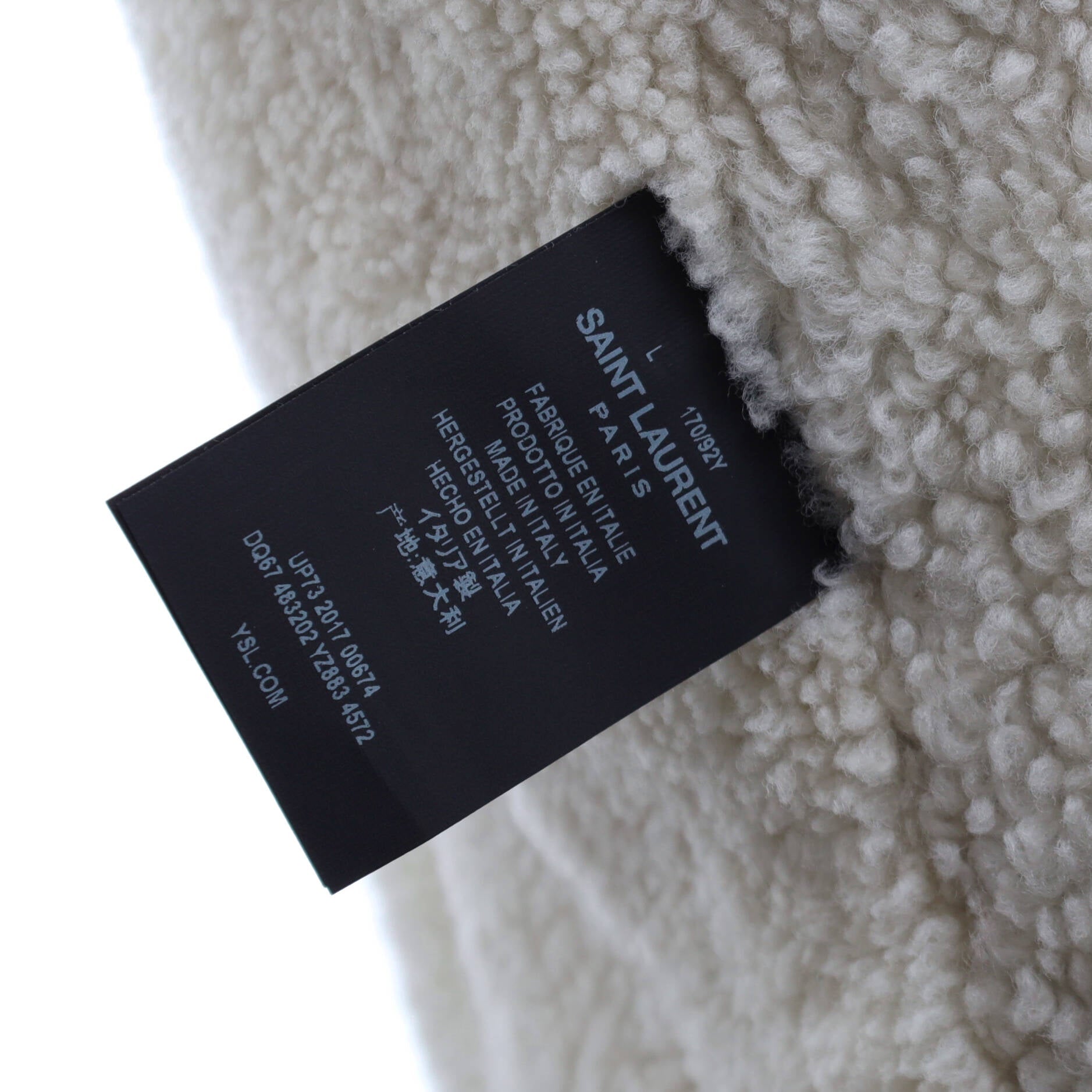 Men's Military Logo Patch Collared Jacket Denim and Shearling