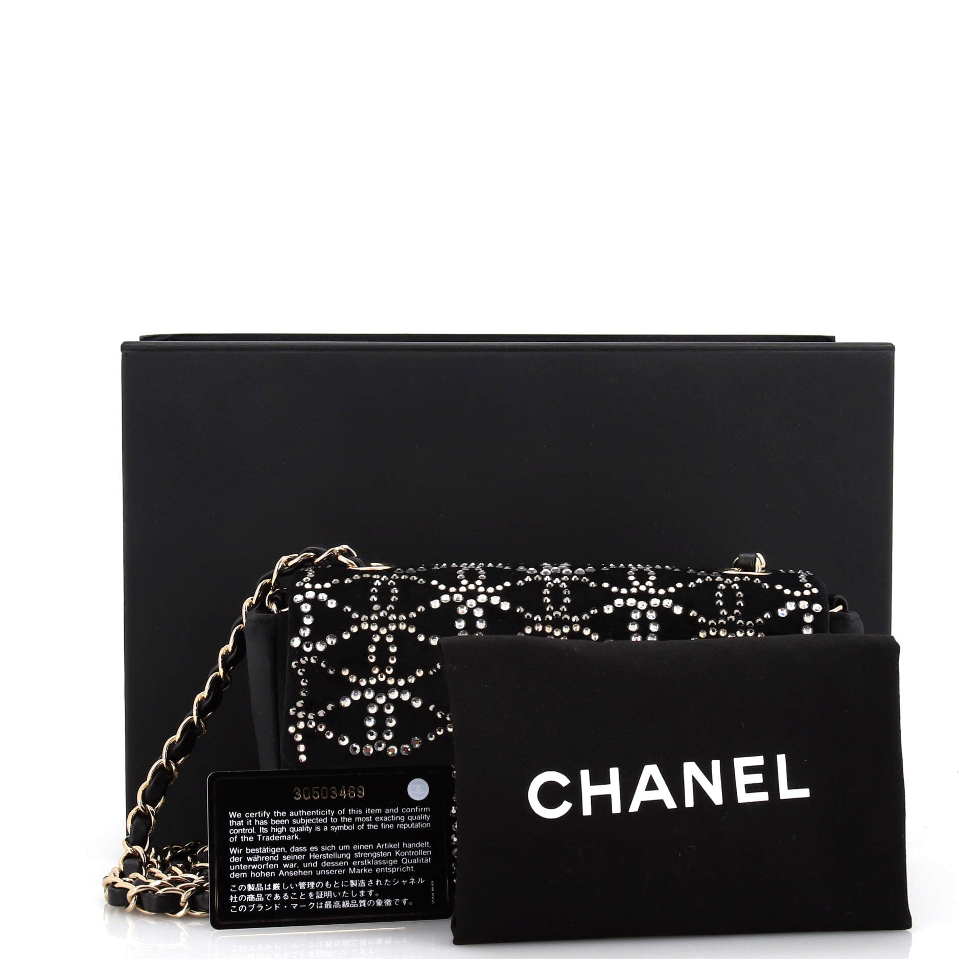 Classic Single Flap Bag CC Crystal Embellished Velvet Mini