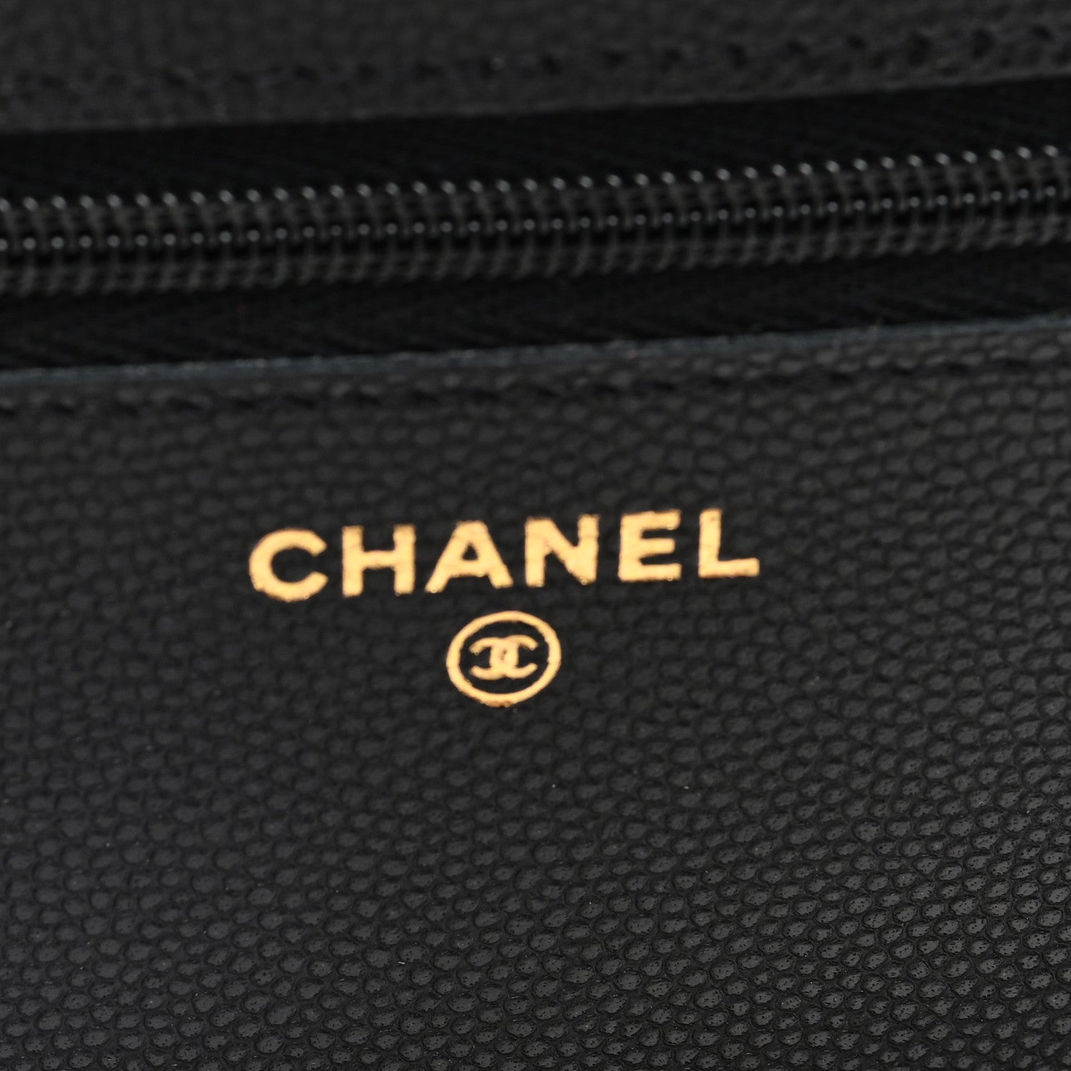 Caviar Quilted Crystal CC Wallet On Chain WOC Black