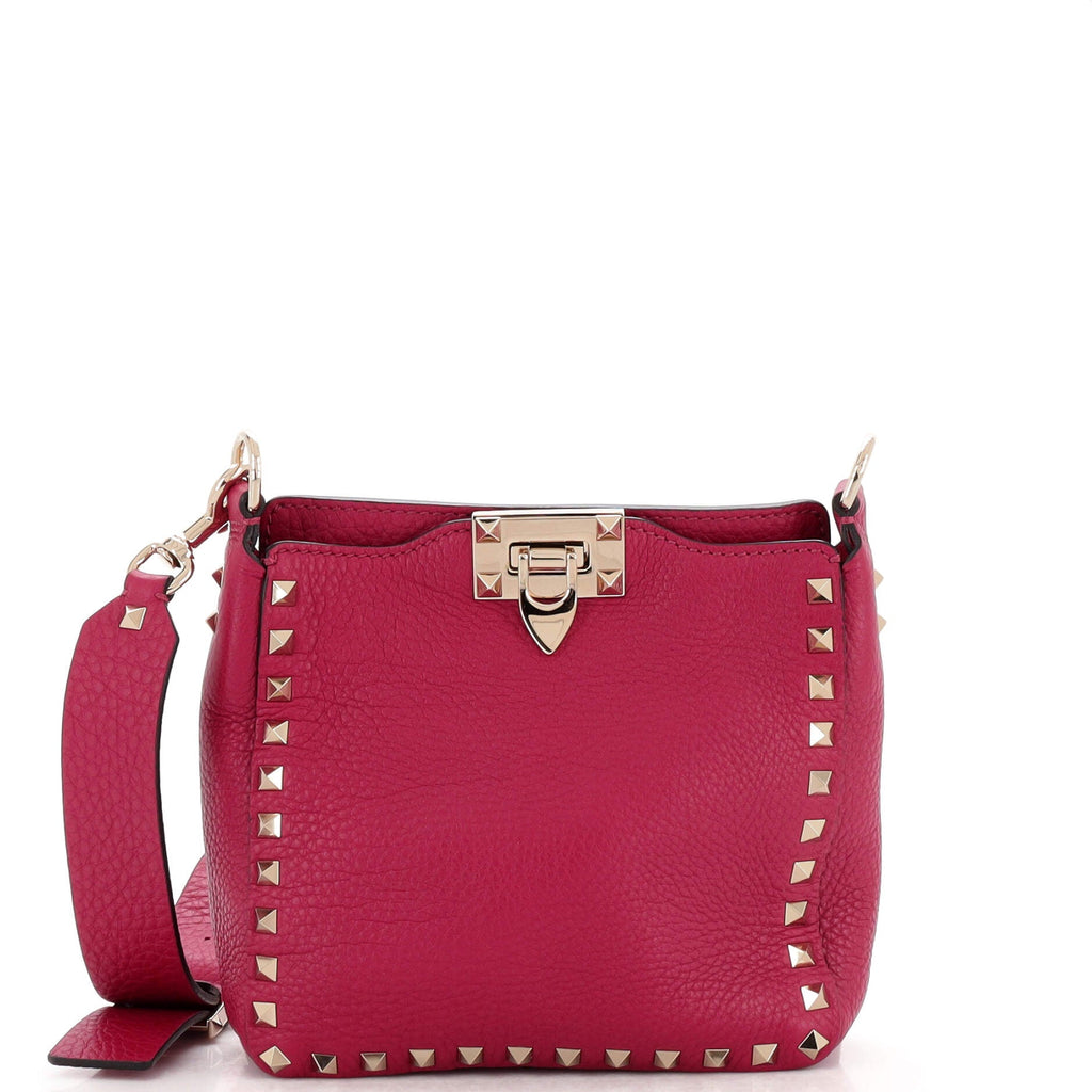 Rockstud Flip Lock Messenger Bag Leather Mini