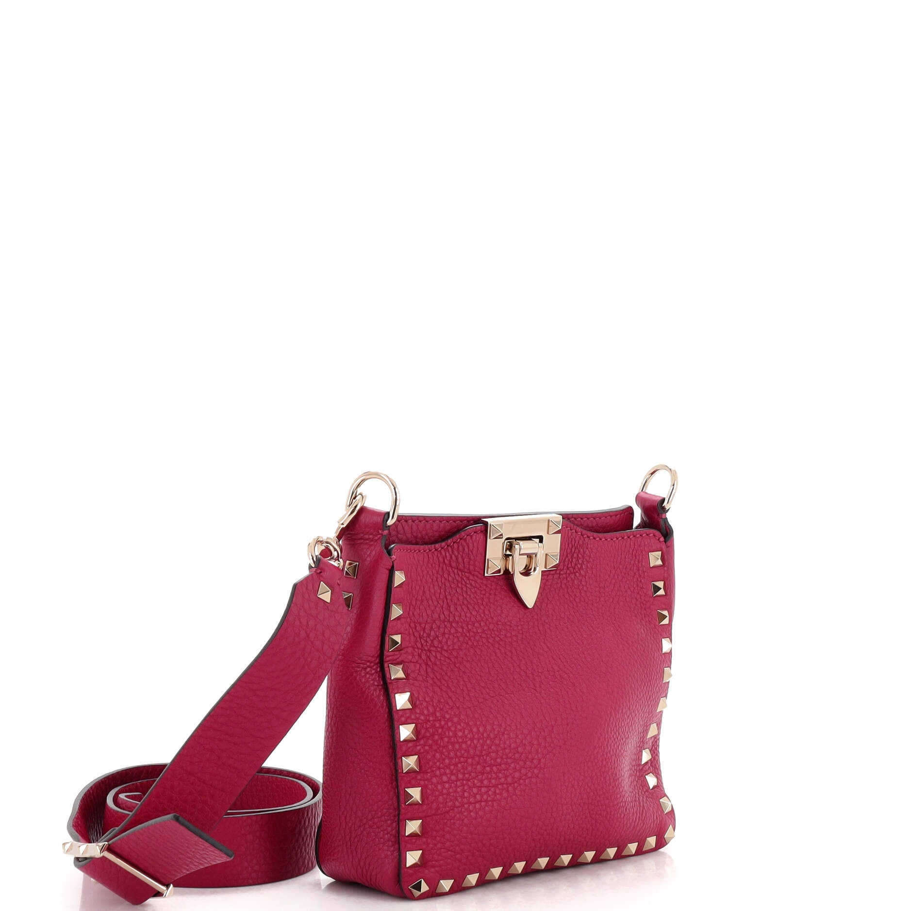 Rockstud Flip Lock Messenger Bag Leather Mini