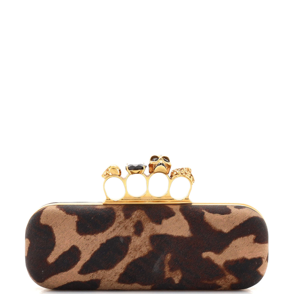 Knuckle Box Clutch Printed Fabric Long